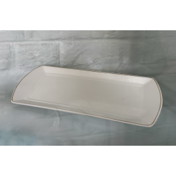 Assiette rectangulaire filet or 27 cm 
